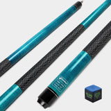 58" Pool Cue with 13mm Tip, Billiard House Bar Pool Cue Sticks 2-Piece, Hand-Painted Pool Table Stick for Men Women - Blue,19 Oz
