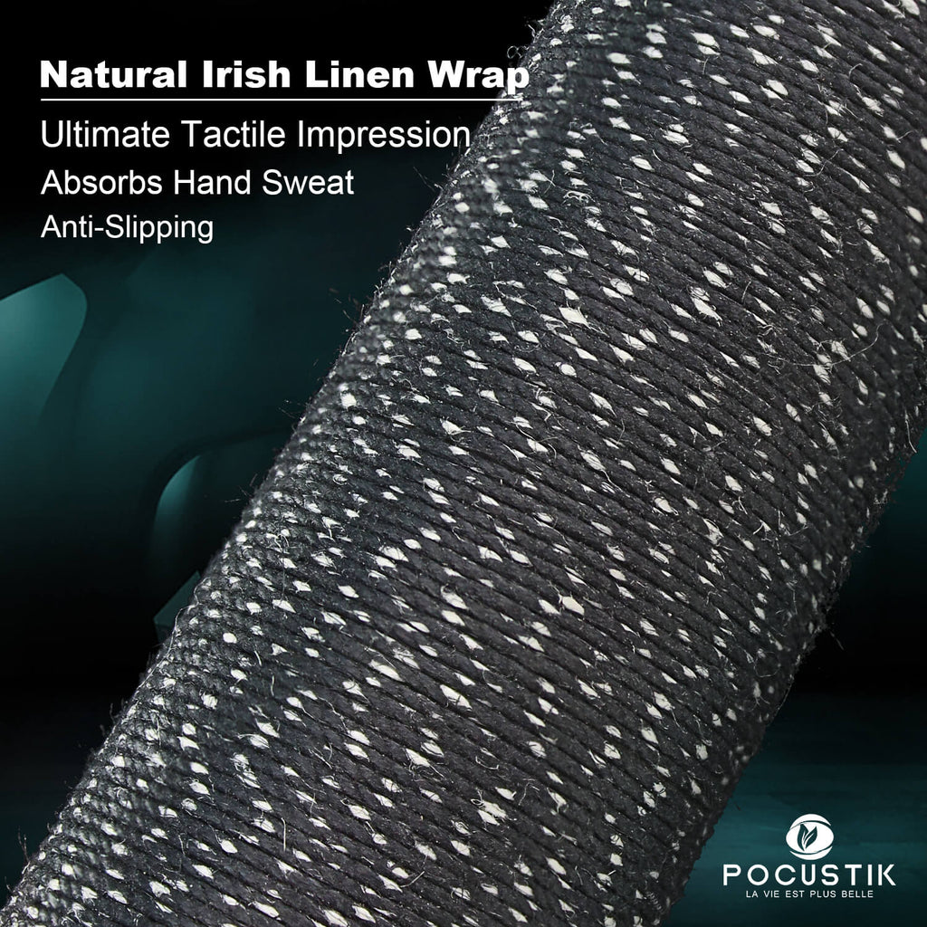 pool cue stick with linen wrap