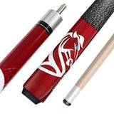 58" 2-Piece Pool Cue Sticks Set of 1, Irish Linen Wrap Billiard Cue Sticks, Canadian Maple Pool Table Stick House Bar for Men Women- Red