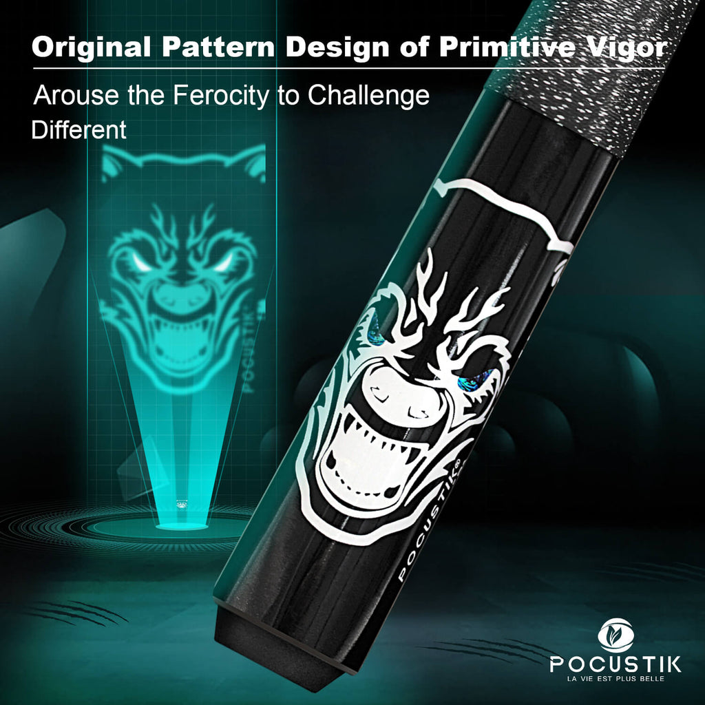 pocustik_linen wrap_pool_stick_black wolf design