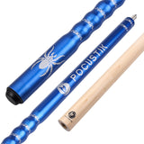 pool cue stick black blue red purple
